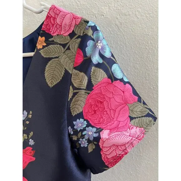 Chi Chi London NWT Navy Floral Fit & Flare Mini Dress Size 6 US